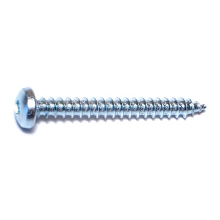 Midwest Fastener Sheet Metal Screw, #12 x 2 in, Zinc Plated Steel Pan Head Square Drive, 100 PK 08737